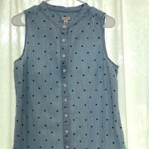 J. Crew sleeveless chambray denim top 8